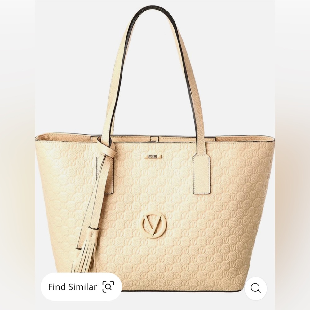 Valentine monogram leather handbag